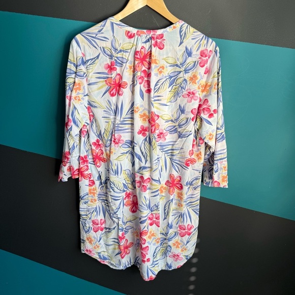 Lauren Ralph Lauren Floral Blouse in Pink and Blue - Picture 3 of 8